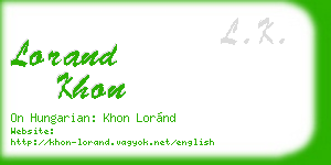 lorand khon business card